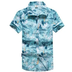 Chemise Bleue Palmiers
