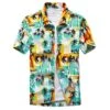 Chemise Hawaïenne Jaune Palmier Vert 2 Chemise Hawaïenne Jaune Palmier Vert -Beauf Land chemise hawaienne jaune palmier vert 2