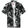 Chemise Palmier Noir & Blanc 1 Chemise Palmier Noir & Blanc -Beauf Land chemise imprime palmier homme 2