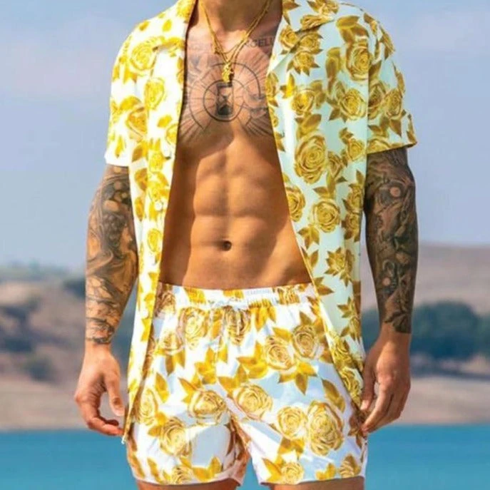Chemise Jaune à Fleurs 4 Chemise Jaune à Fleurs – Image 2