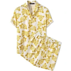 Chemise Jaune à Fleurs
