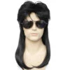 Perruque Cheveux Noir Long -Beauf Land perruque mulet pas cher 2