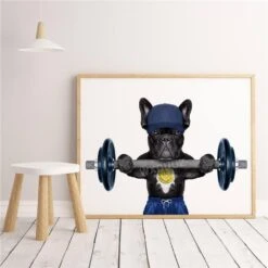 Poster Chien à La Musculation